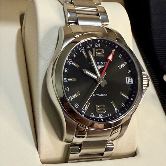 Longines Conquest Date GMT Designer Classic Mens Automatic Watch - Picture 2 of 8